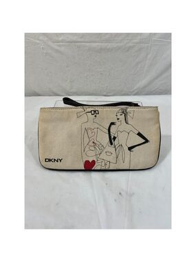 DKNY Logo Wristlet Pouch Clutch